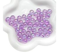 CLYDSA 100 Pcs 8-12 Mm Colorful Transparent Acrylic Beads, Imitation Crystal Faceted Round Loose Beads, for Bracelets and Necklaces Handmade DIY Jewelry Accessories