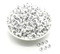 CLYDSA 1000 Pcs 7 Mm White Letter Beads, Flat Round Acrylic Letter Spacer Beads, for Bracelet Necklace Earring DIY Handmade Jewelry Making