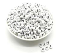 CLYDSA 1000 Pcs 7 Mm White Letter Beads, Flat Round Acrylic Letter Spacer Beads, for Bracelet Necklace Earring DIY Handmade Jewelry Making