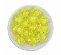 CLYDSA 100pcs 17mm Flower-Shaped Clear Acrylic Beads, Colorful Acrylic Spacer Beads, for Handmade Bracelets, Necklaces, Earrings DIY Craft Making
