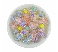CLYDSA 150 Pcs 12 Mm Flower Shaped Transparent Acrylic Beads, Colorful Craft Beads, for DIY Bracelet Necklace Keychain Hair Accessories Making Accessories