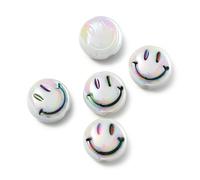 CLYDSA 20-100 Pcs 15 Mm Colorful Smiley Face Acrylic Beads, Round Acrylic Smiley Face Spacer Beads, for DIY Bracelet Necklace Keychain Jewelry Making