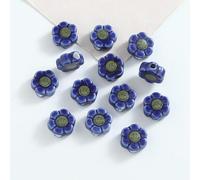 CLYDSA 20 Pcs 10 Mm Colorful Flower Shaped Smiley Face Porcelain Beads, Craft Ceramic Loose Beads, for Bracelet Necklace DIY Beaded Accessories