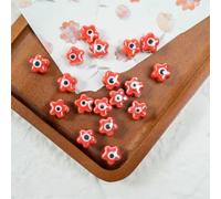 CLYDSA 20 Pcs 10 Mm Devil Eye Ceramic Loose Beads, Colorful Flower-Shaped Glazed Ceramic Beads, for DIY Beaded Bracelets, Necklaces, Earrings and Jewelry Making