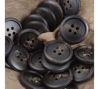 CLYDSA 20pcs 15-28 Mm Matte Imitation Horn Texture Resin Buttons, 4-Hole Round Resin Sewing Buttons for Suit Coat Windbreaker Cardigan Dress Decorative Accessories