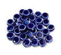 CLYDSA 30 Pcs 12 Mm Large Hole Flat Round Porcelain Beads, Vintage Colored Ceramic Spacer Beads, for DIY Beaded Bracelet Necklace Pendant Making
