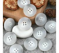 CLYDSA 30 Pcs 15-30 Mm Vintage Resin Buttons, 4-Hole Round Imitation Horn Sewing Buttons, For Hand-Sewing Decorative Accessories For Trench Coats, Suit Jackets, Cardigans, Wool Coats