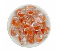 CLYDSA 50 Pcs 18 Mm Heart-Shaped Clear Acrylic Beads, Colorful Acrylic Spacer Beads, for DIY Handmade Bracelets, Necklaces, Earrings and Jewelry Making