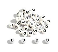 CLYDSA 500 Pcs 7 Mm White Acrylic Letter Beads, Flat Round Letter Spacer Beads, for DIY Bracelets, Necklaces, Earrings, Handmade Craft Accessories