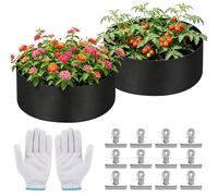 Clyfanesy 2pcs Planter Liners for Wooden Planter,60CM x 60CM x 30CM Fabric Liner for Large Veg Trough,Heavy Duty Outdoor Raised Bed Planter Liner with glove,Non Woven Vegetable Trugs Herb Planter Pot