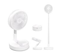 Clyfanesy 39 inch Oscillating Standing Pedestal Fan, Foldable Rechargeable Desk Fan,Height Adjustable,4 Speeds,Quiet,7200mAh Mini USB Battery Telescopic Desk Fan for Bedroom Camping Fishing Travel