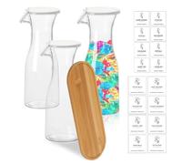 Clyfanesy 3PCS Liquid Laundry Detergent Dispenser,20 oz Laundry Detergent Storage Container,Reusable Detergent Storage for Fabric Softener, Scent Booster