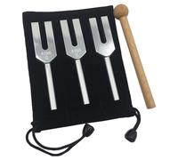 Clyictz Angel Tuning Fork Set - 4096 Hz, 4160 Hz, 4225 Hz - Therapeutic Instrument Set with Wooden Strike and Storage Bag