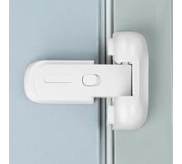 CLYMENE Refrigerator Fridge Freezer Door Lock for Kids, Child Proof Refrigerator Latch Lock to Keep Door Closed, No Tools Required and Easy Installation (White)