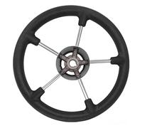 Clynex 13-1/2in Boat Steering Wheel Stainless Steel With 5 Spoke Sport Black Foam Grip Marine Accessories Marine Steering Rudder System(M0319SB)