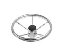 Clynex 13-1/2in Stainless Steel Boat Steering Wheel 5 Spoke Sport With Anti-skid And Anti-sweat Function Marine Steering Rudder System(Silver)