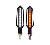 Clynex 24LED Turn Signal Light Motorcycle Flowing Flashing Blinker Brake Day Running Light DRL Flasher Relay Stop Signal Lighting Motorcycle Indicator Light(2PCS White)