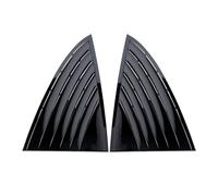 Clynex 2PCS Car Rear Window Shutter Cover Trim, for Tesla, Model 3 2019-2021 Carbon Fiber Pattern Window Louver Side Vent Trim Plates Car Rear Window Louver(Bright black)