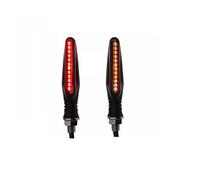 Clynex 2pcs Motorcycle 24LED Turn Signal Indicator Flasher Day Running Lights Flowing Water Blinker Tail Stop Brake Lamp Red White Motorcycle Indicator Light(2pcs Amber and Red)