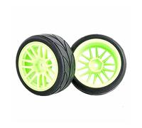Clynex 4P Grip Tires Insert Sponge Wheel, for HSP Racing， 1/10 1.10 On-Road Car Rc Car Tyres(Green Wheel)
