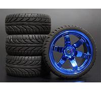 Clynex 4pcs 1/10 RC Soft Rubber Touring Tire Tyre Wheel Rim Rc Car Tyres(708-8002)