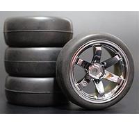 Clynex 4pcs 1/10 RC Soft Rubber Touring Tire Tyre Wheel Rim Rc Car Tyres(710-6018)