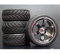 Clynex 4pcs 1/10 RC Soft Rubber Touring Tire Tyre Wheel Rim Rc Car Tyres(710-6086)