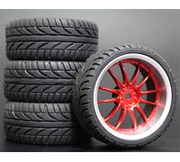 Clynex 4pcs 1/10 RC Soft Rubber Touring Tire Tyre Wheel Rim Rc Car Tyres(9048-8002)