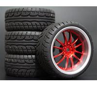 Clynex 4pcs 1/10 RC Soft Rubber Touring Tire Tyre Wheel Rim Rc Car Tyres(9048-8003)