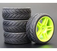 Clynex 4pcs 1/10 RC Soft Rubber Touring Tire Tyre Wheel Rim Rc Car Tyres(905G-6086)