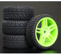 Clynex 4pcs 1/10 RC Soft Rubber Touring Tire Tyre Wheel Rim Rc Car Tyres(905G-8002)