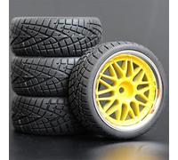 Clynex 4PCS 1/10 Rubber Tire RC Racing Car Tires On Road Wheel Rim, for HSP, for HPI, RC Car Part Diameter 65mm Tires 94123-94122 Rc Car Tyres(1007-8001)