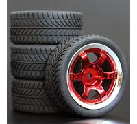 Clynex 4PCS 1/10 Rubber Tire RC Racing Car Tires On Road Wheel Rim, for HSP, for HPI, RC Car Part Diameter 65mm Tires 94123-94122 Rc Car Tyres(1003-6085)
