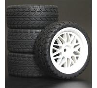 Clynex 4PCS 1/10 Rubber Tire RC Racing Car Tires On Road Wheel Rim, for HSP, for HPI, RC Car Part Diameter 65mm Tires 94123-94122 Rc Car Tyres(1012-6017)