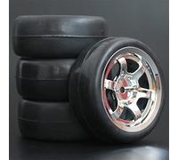 Clynex 4PCS 1/10 Rubber Tire RC Racing Car Tires On Road Wheel Rim, for HSP, for HPI, RC Car Part Diameter 65mm Tires 94123-94122 Rc Car Tyres(1001-6018)