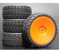 Clynex 4PCS 1/10 Rubber Tire RC Racing Car Tires On Road Wheel Rim, for HSP, for HPI, RC Car Part Diameter 65mm Tires 94123-94122 Rc Car Tyres(901R-6017)