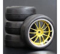 Clynex 4Pcs 26mm Rubber RC Tyres Wheel Rims Hex 12 1:10th, for HSP, for HPI, Sprint 2 Drift RS4 On Road 4WD Rc Car Tyres(9003-6018)