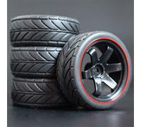 Clynex 4Pcs 26mm Rubber RC Tyres Wheel Rims Hex 12 1:10th, for HSP, for HPI, Sprint 2 Drift RS4 On Road 4WD Rc Car Tyres(701A-6086)