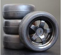 Clynex 4Pcs 26mm Rubber RC Tyres Wheel Rims Hex 12 1:10th, for HSP, for HPI, Sprint 2 Drift RS4 On Road 4WD Rc Car Tyres(6030-6018)