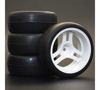 Clynex 4Pcs 26mm Rubber RC Tyres Wheel Rims Hex 12 1:10th, for HSP, for HPI, Sprint 2 Drift RS4 On Road 4WD Rc Car Tyres(1033-6018)