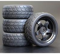 Clynex 4Pcs 26mm Rubber RC Tyres Wheel Rims Hex 12 1:10th, for HSP, for HPI, Sprint 2 Drift RS4 On Road 4WD Rc Car Tyres(6030-6083)