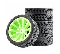 Clynex 4Pcs Flat Racing Tires Wheel Offset 6mm, for HSP, for HPI, 1.10 On-Road Car Rc Car Tyres(603-8007)
