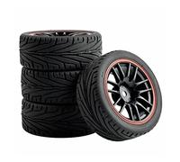 Clynex 4PCS Grip Tires And Wheel, for HSP, for HPI, 1/10 1.10 On-Road Speed Car Rc Car Tyres