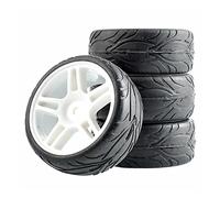 Clynex 4Pcs Rubber Tires ABS Wheel, for HSP, for HPI, 1:10 On-Road Car RC 905-6084 Rc Car Tyres(905W-6084)