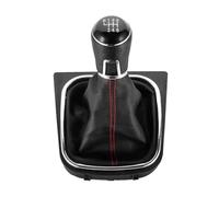 Clynex 5/6 Speed Gear Shift Knob Lever Cover, for Golf, 5 6, for Jetta, V VI, for Scirocco, Boot Gaitor Black Leather Set Gear Shift Knob(Black 6 Speed)