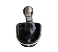 Clynex 5 6 Speed Gear Shift Stick Knob Cover, for Seat, Altea Leon II Toledo III ABS Lever Handball Car Styling with Leather Gaiter Boot Gear Shift Knob(Black 5 Speed)