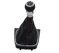 Clynex 5 6 Speed Silver Car Shift Gear Knob Lever Gaitor Boot Cover, for Golf, 5 MK5 R32 GTD GTI 2004-2009 Gear Shift Knob(Black R12345 oen Set)