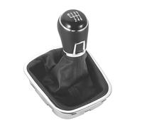 Clynex 5 Speed 6 Speed Gear Lever Stick Shift Knob Boot, for Polo, 6C 2015-2018 Car Styling Gear with Leather Gear Shift Knob(Black 6 Speed)