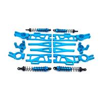 Clynex 9pcs Upgrade Metal Parts, for WLtoys, 12402a 12409 1/12 4WD 2.4G RC Car Rc Car Shock Absorber(Blue)