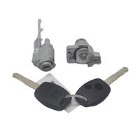 Clynex AL036 COMPLETE LOCK SET IGNITION SWITCH DOOR BARREL TRANS 2 KEYS WITH 46 CHIP, for Civic, 06-08 Ignition Switch Lock(BLACK IG.S-Left Lock 2pcs)